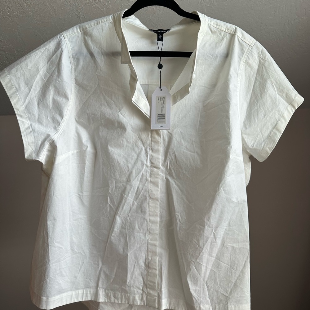 Universal Standard White Button Down Blouse NWT - image 1